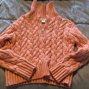 Sincerely Jules turtle neck half zip sweater.